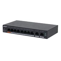 DAHUA DH-CS4010-8GT-60 8-портовый PoE коммутатор с функцией облачного управления L2, 8xRJ45 1Gb PoE, 2xRJ45 1Gb (uplink), суммарно 60Вт, коммутация 20 Гбит/ с, MAC-таблица 8K, металл