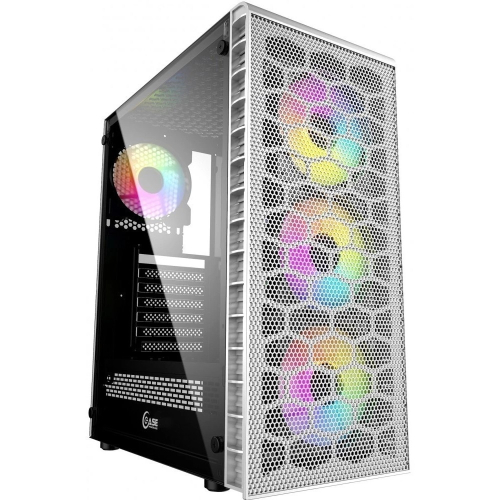 Powercase CMIZ4CW-L4 Корпус Mistral Z4 С White, Tempered Glass, Mesh, 4x 120mm 5-color LED fan, белый, ATX (CMIZ4CW-L4)