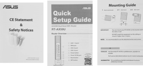 ASUS RT-AX59U/ / 802.11b/ g/ n/ ac/ ax, 3603 + 574Mbps, 2,4 + 5 gGz, 5 internal antenna; 90IG07Z0-MO3C00 фото 11