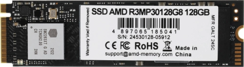 Накопитель SSD AMD PCIe 128GB (R3MP30128G8) Накопитель SSD AMD PCIe 3.0 x4 128GB R3MP30128G8 Radeon M.2 2280