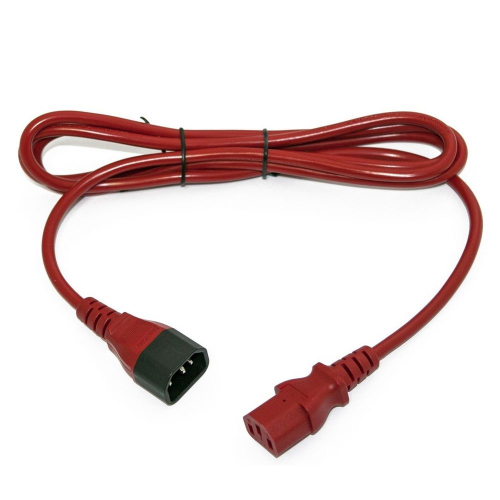 Hyperline Кабель питания монитор-компьютер IEC 320 C13 - IEC 320 C14 (3x0,75), 10A, прямая вилка, 1м, цвет красный (ПВС-АП-3*0,75-250-C13C14-10-1,0 ГОСТ 30851,1-2002 (МЭК 60320-1:1994)) (PWC-IEC13-IEC14-1.0-RD)