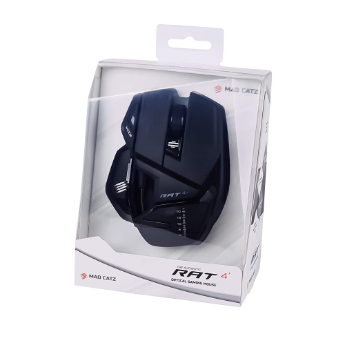 Мышь игровая Mad Catz R.A.T. 4+, PMW3330, 9 кнопок, 7200 dpi, красная подсветка (MR03MCINBL000-0) фото 6