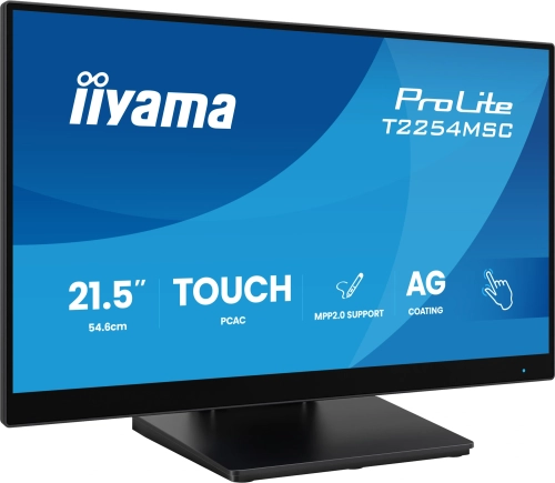 Монитор Iiyama 21.5 Монитор Iiyama 21.5 ProLite T2254MSC-B2AG черный IPS LED 16:9 HDMI M/M глянцевая HAS 300cd 178гр/178гр 1920x1080 100Hz DP FHD USB Touch 4.9кг фото 3