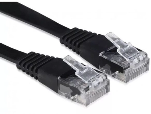 Патч-корд Buro BU-C6-FLAT-3M-B cat.5E molded 3м черный RJ-45 (m)-RJ-45 (m)
