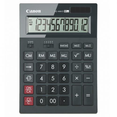 Калькулятор бухгалтерский Canon AS-444 II черный 12-разр.