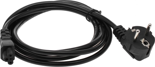 Кабель IEC C5 (3-pin) Евровилка угловой 1.8м (469) черный (469#MLN)