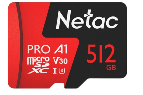 Флеш карта microSDHC 512GB Netac P500 PRO <NT02P500PRO-512G-S> (без SD адаптера) 100MB/ s