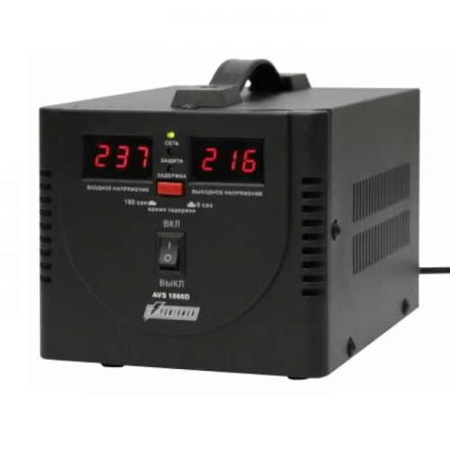 Стабилизатор POWERMAN AVS 1000D, 1000 ВА, 140-260 В, 7 А, 2 евророзетки, IP-20, напольный, черный (POWERMAN AVS 1000D BLACK) фото 2