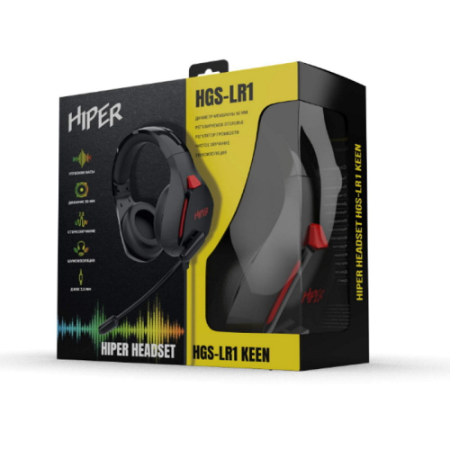 Гарнитура компьютерная игровая HIPER HGS-LR1 Black, Wired, stereo 2.0, 50мм, mini-jack 3.5мм, cable 2m фото 2