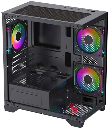 Корпус Bloody BD-CC103F черный без БП mATX 7x120mm 1xUSB2.0 1xUSB3.0 audio bott PSU (BD-CC103F-BK)