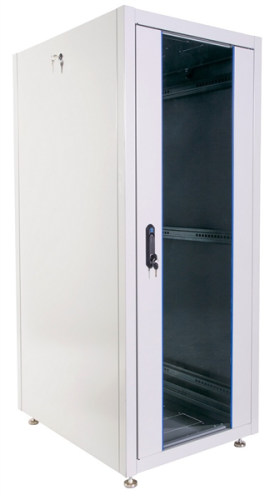 Шкаф телекоммуникационный напольный ЭКОНОМ 30U (600 800) дверь стекло, дверь металл (ШТК-Э-30.6.8-13АА)