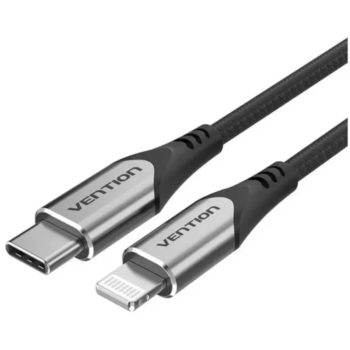 Кабель Vention USB 2.0 CM/ Lightning 8M для iPad/ iPhone - 1м. Серебристый (TACHF)