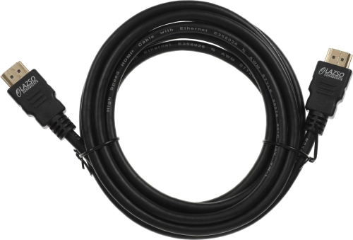 Кабель аудио-видео Lazco WH-111 HDMI (m)/HDMI (m) 3м. позолоч.конт. черный (9782) (9782#MLN)