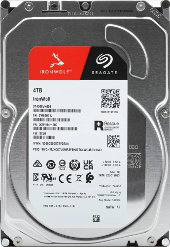 Жесткий диск HDD Seagate SATA3 4Tb IronWolf NAS (ST4000VN006) Жесткий диск HDD Seagate SATA3 4Tb IronWolf NAS 5400 256Mb 1 year warranty (ST4000VN006)