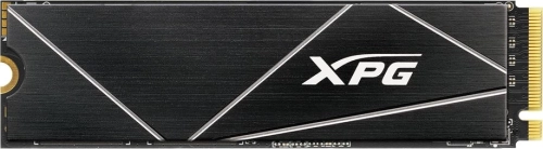 Твердотельный накопитель/ ADATA SSD GAMMIX S70 BLADE, 512GB, M.2(22x80mm), NVMe, PCIe 4.0 x4, 3D TLC, R/W 7400/6800MB/s, IOPs 425 000/510 000, DRAM buffer 512MB, TBW 370, DWPD 0.4, with Heat Spreader (5 ле (AGAMMIXS70B-512G-CS)
