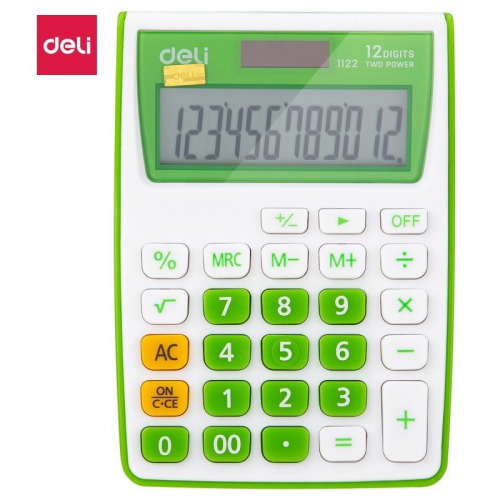 Калькулятор настольный Deli E1122/ GRN зеленый 12-разр. (E1122/GRN)