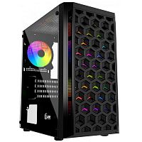 Powercase CMIMTB-L3 Корпус Mistral Micro T3B, Tempered Glass, Mesh, 2x 140mm + 1х 120mm 5-color fan, чёрный, mATX (CMIMTB-L3)