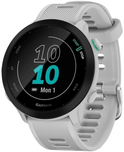 Смарт-часы Garmin Forerunner 55 42мм 1.04 LCD корп.белый рем.белый разм.брасл.:127-220мм (010-02562-15)