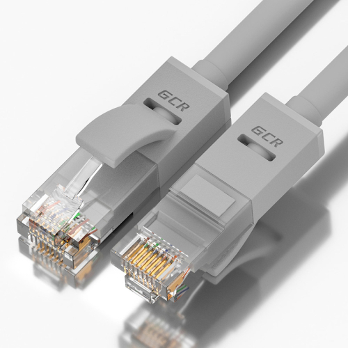 Greenconnect Патч-корд прямой 20.0m, UTP кат.5e, серый, позолоченные контакты, 24 AWG, литой, GCR-LNC03-20.0m, ethernet high speed 1 Гбит/ с, RJ45, T568B