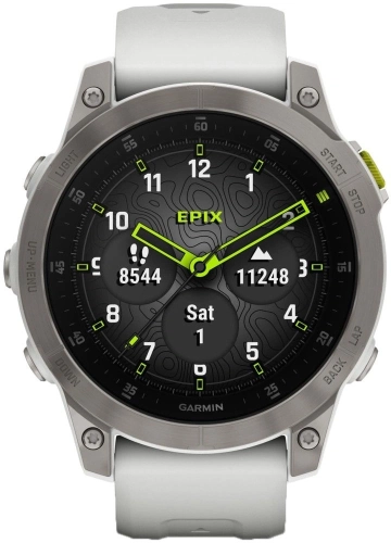 Смарт-часы Garmin Epix Gen 2 Sapphire 33.02мм 1.3 AMOLED корп.титан рем.белый (010-02582-21) фото 2