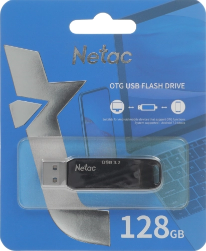 Флеш Диск Netac US11 128GB USB3.0+TypeC Dual Flash Drive 128GB <NT03US11C-128G-32BK% фото 3