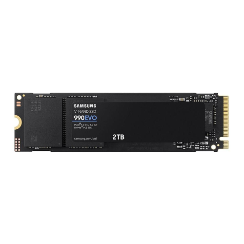 Твердотельный накопитель SSD Samsung M.2 2280 2TB 990 EVO NVMe 2.0, PCIe 4.0 x4, V-NAND TLC, R/ W 5000/ 4200MB/ s, IOPs 700 000/ 800 000, TBW 1200, DWPD 0.33 (MZ-V9E2T0B/AM)