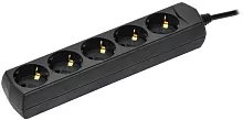 Сетевой удлинитель IEK У05 3м (5 розеток) черный (пакет ПЭ) (WYP10-10-05-03-Z-K02-G)
