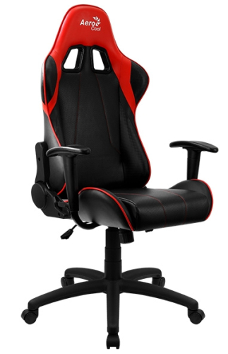 Кресло игровое Aerocool AС100 AIR черный/красный сиденье черный/красный ПВХ/полиуретан крестов. (AС100 BLACK RED) (AС100 BLACK RED) (AС100 BLACK RED) (AС100 BLAC (AС100  BLACK RED)