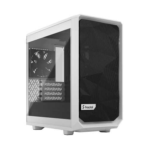 Корпус ПК без блока питания/ Case Fractal Design Meshify 2 Mini TG Clear Tint, Mini-Tower, 1x120mm + 1x140mm, 2xUSB-A 3.2 + 1xUSB 3.2 Type-C mATX, mITX, mDTX White (FD-C-MES2M-02)