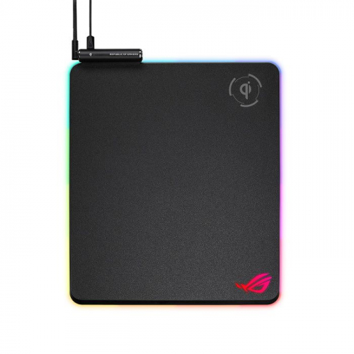 Коврик для мыши Asus NH01 ROG BALTEUS QI для игровых мышек, Aura Sync, USB, черный (90MP0120-B0UA00)