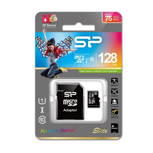 Флеш карта microSD 128GB Silicon Power Elite microSDXC Class 10 UHS-I (SD адаптер) (SP128GBSTXBU1V10SP)