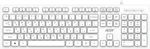 Клавиатура Acer OKW503 белый USB Multimedia (ZL.KBD11.00Q) кабель 1.8м