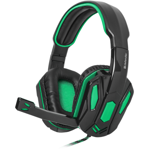 Defender Игровая гарнитура Warhead G-275 зеленый + черный, кабель 1,8 м (64122)