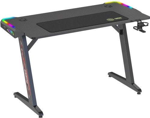 Стол игровой Cactus CS-GTZ-BK-RGB столешница ДСП черный каркас черный 127x76x63.5см