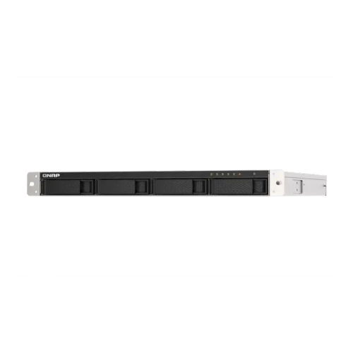 Сетевое хранилище без дисков/ SMB QNAP TS-453DU-4G NAS 4 HDD trays, rackmount 1U, 1 PSU. 4-core Intel Celeron J4125 2.0 GHz (up to 2.7 GHz), 4 GB RAM (1 x 4 GB) up to 8 GB (2 x 4GB), 2.5 Gigabit Ethernet x 2, 4xUSB, 1xHDMI . W/o rail kit RAIL-B02