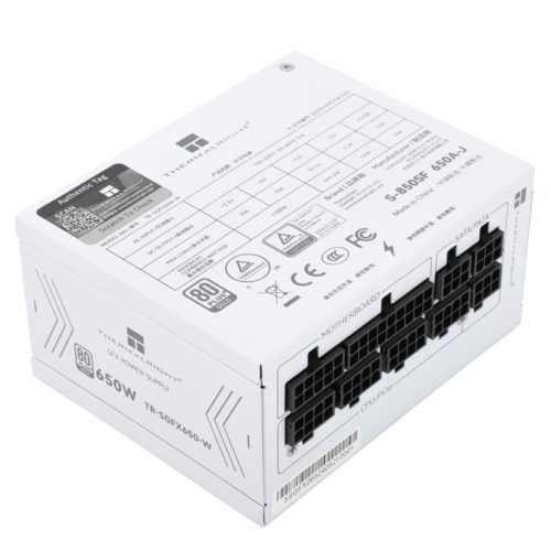 Блок питания 650W/ Power Supply Thermalright, 650W 80+ Gold (SFX, 3.1, Full modular, 1x24(20+4)pin, 1xCPU 8(4+4)pin, 2xPCIe*2 8(6+2)pin, 3xSATA3, 3xMOLEX4pin, Active, 92x92mm, 100x125x64mm, APFC, OPP, (TR-SGFX 650W)