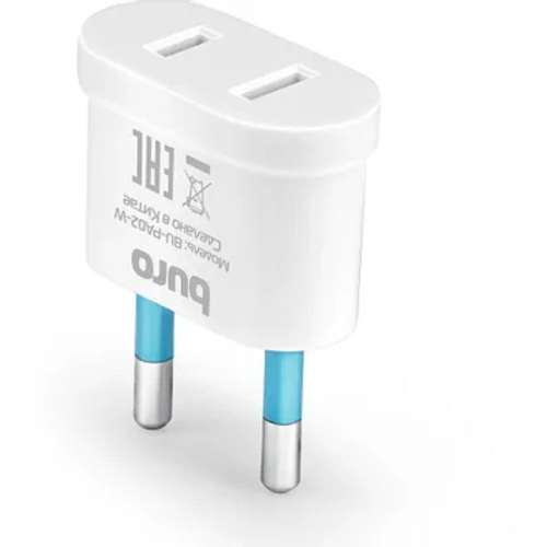 Адаптер-переходник Buro BU-PA02-W (1 розетка) белый (пакет ПЭ) {переходник для Apple US LL/ a}