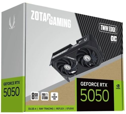 Видеокарта Zotac PCI-E 4.0 RTX 5050 TWIN EDGE OC NVIDIA GeForce RTX 5050 8Gb 128bit GDDR6 2602/ 17000 HDMIx1 DPx3 HDCP Ret (ZT-B50500H-10M) фото 7
