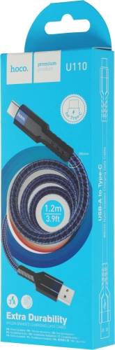 Кабель Hoco U110 70615 USB (m)-USB Type-C (m) 1.2м синий