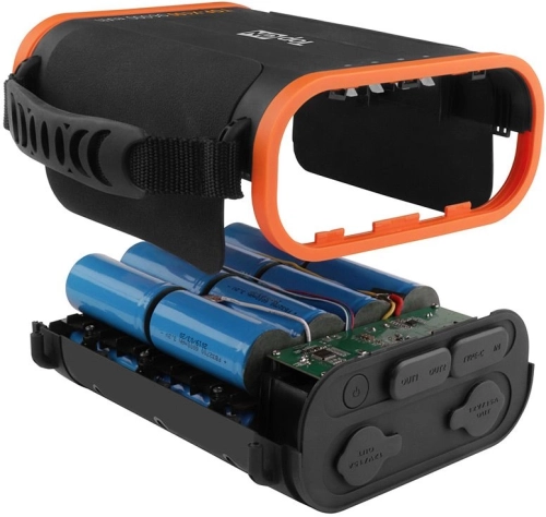 Мобильный аккумулятор TopON TOP-X100 96000mAh Qualcomm Quick Charge 3.0, Power Delivery, Qi, PPS 184W 3A черный/ оранжевый (102705)