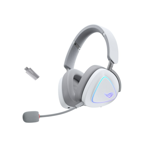 Гарнитура ASUS ROG DELTA II, 2.4GHz, Bluetooth,3.5mm, 315g, 20Hz~20kHz, RGB Lighting, Moonlight White (90YH03W0-BHUA10)