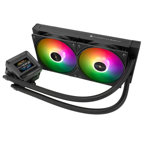 Водяное охлаждение для процессора/ Water Cooling System Thermalright Frozen Warframe SE 240 ARGB Black (240mm, LED temp., Black, ARGB/ Fans: 2x120mm, 70.84CFM, 29.8dBA, 2000RPM/ Pump height 59mm, Rad (F-WFRAME-SE-240-ARGB-BL)