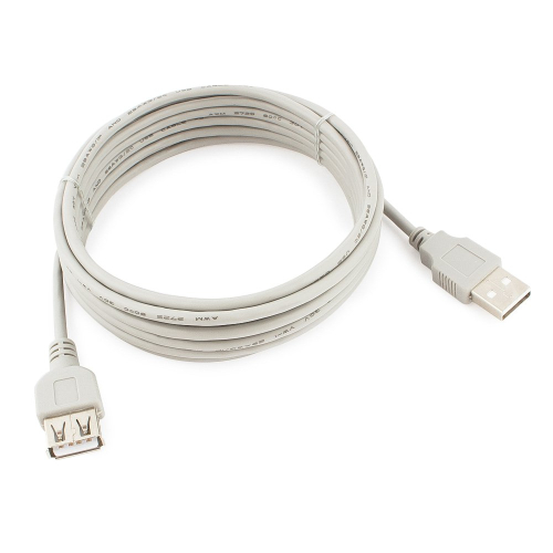 Кабель-удлинитель USB2.0 Cablexpert CC-USB2-AMAF-10-N, AM/ AF, медь, 3.0м, серый, пакет