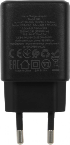 Сетевое зар./ устр. Hoco N42 Elogiado 45W (PD+QC+AFC) черный фото 4