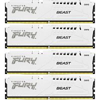 Память оперативная/ Kingston 64GB 6000MT/s DDR5 CL40 DIMM (Kit of 4) FURY Beast White XMP (KF560C40BWK4-64)