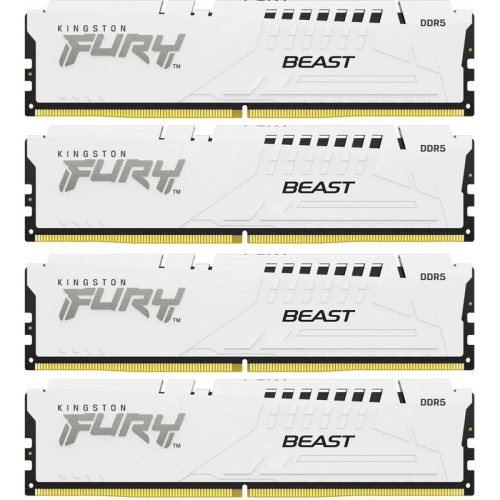 Память оперативная/ Kingston 64GB 6000MT/s DDR5 CL40 DIMM (Kit of 4) FURY Beast White XMP (KF560C40BWK4-64)