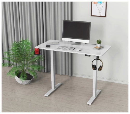 Стол для компьютера Cactus CS-ED-WWT электропривод столешница МДФ белый каркас белый фото 4