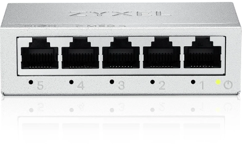 Коммутатор Zyxel GS-105B v5, 5 портов 1000 Мбит/ с, настольный, металлический корпус (GS-105BV5-EU0101F)