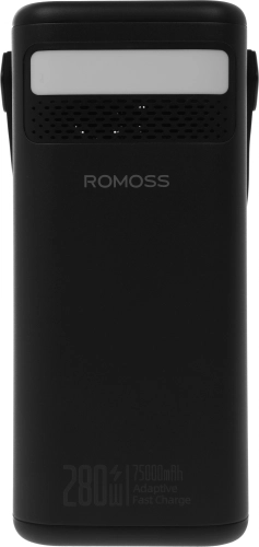 Мобильный аккумулятор Romoss PMT75 75000mAh QC3.0/PD3.0 280W 5A 2xUSB-A/2xUSB-C черный (6958377517642) фото 17