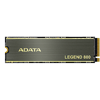 Твердотельный накопитель/ ADATA SSD LEGEND 800, 500GB, M.2(22x80mm), NVMe 1.4, PCIe 4.0 x4, 3D NAND, R/ W 3500/ 2200MB/ s, IOPs н.д./ н.д., TBW 300, DWPD 0.55, with Heat Sink (ALEG-800-500GCS)